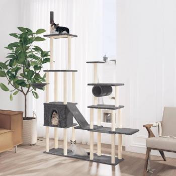 Vidaxl Cat Tower with Sisal Scratching Posts Dark Grey 279 cm