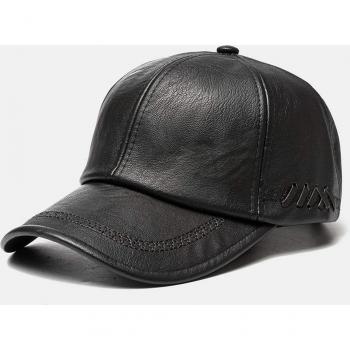 Men's Adjustable Snapback Baseball Cap in PU Leather