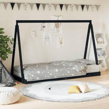 AVIMAC Kiefer‑Bett für Kinder, 80 x 200 cm – Schwarz