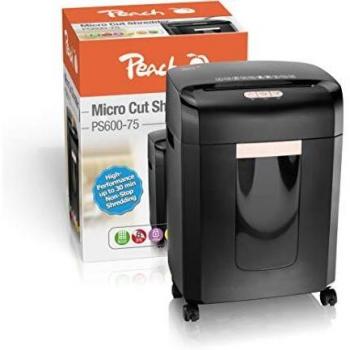Peach PS600‑75 DSGVO‑kompatibler Aktenvernichter – Dauerbetrieb 30 min/1440 Blatt