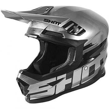 Shot Lite Carbon Casco Motocross Argento XS
