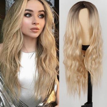 Womens Long Wavy Ombre Synthetic Wig