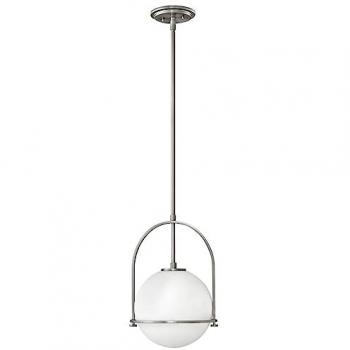 Sospensione Globe Somerset in Nichel Spazzolato con Vetro Opal E27