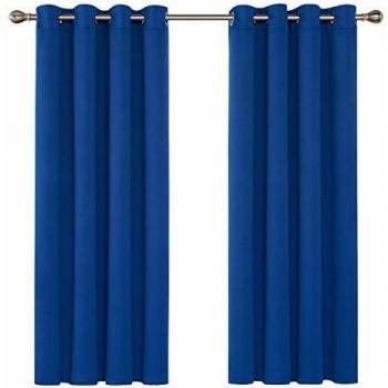 Deconovo Gardinen Verdunkelung 160x132cm Königsblau 2er Set