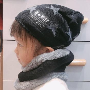 Ensemble tricot hiver bonnet et écharpe Pentagramme