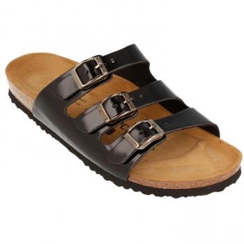 Joe N Joyce Schmale Füße Römer‑Sandale – Unisex, EU 38, SynSoft Komfort, Schwarz
