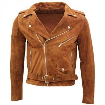 Men's Goat Suede Brando Biker Jacket