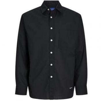 Jack & Jones M – Klassisches Oxford‑Hemd, schwarz