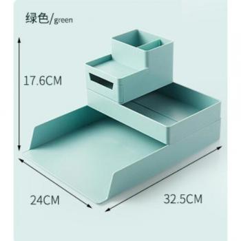 Plateau de rangement empilable bureau avec compartiment A4
