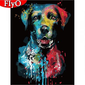 Diamante fai da te per animali: pittura e ricamo cane crocifisso 20x30 cm