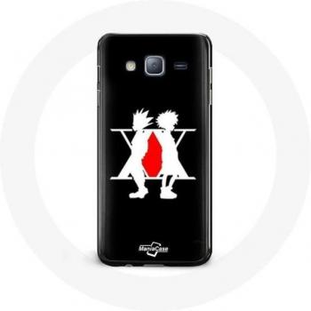 Samsung Galaxy J7 2016 Black Leather Wallet Case with Hunter x Hunter Logo