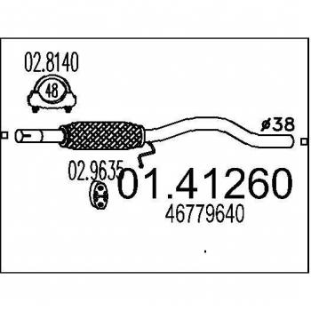 Vorderes Abgasrohr MTS 01.41260