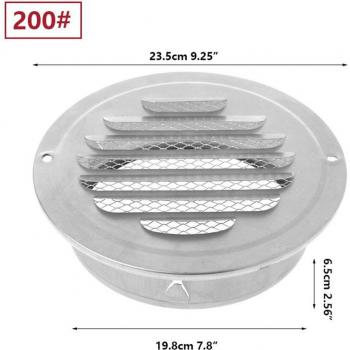 Exterior Wall Stainless Steel Air Vent Grille – Circular Ducting, 70–200 mm
