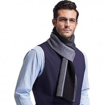 Men's RIONA 100% Australian Merino Wool Knitted Scarf – Black, One Size