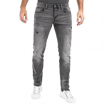 Peak Time Herren Slim-fit-Jeans München mit Stretch-Bund und Destroyed-Optik Größe 31/34