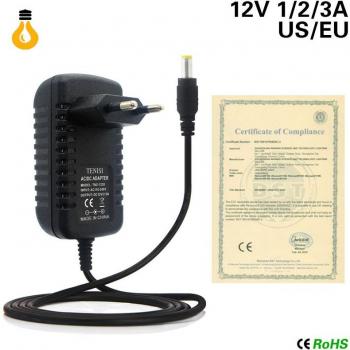 Adaptador de enchufe para tira LED 2A con control remoto IR 24/44 teclas, AC 110V-240V a DC 12V, para SMD 5050 y 3528 RGB