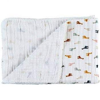 Couverture bébé en coton bio 75x100cm Mix et Match Écrue