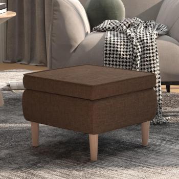 Tabouret en Bois et Tissu Marron pour Salon