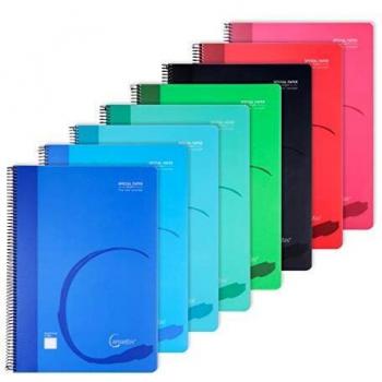 Cuaderno Espiral Cuadriculado 80 Hojas Tapa Plástica