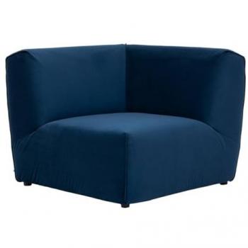 Mobile Kiona in velluto blu 99x75 cm con design angolare