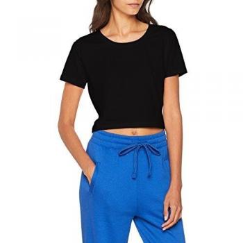 Urban Classics Women's Short Sleeve Crop Top, Black (Black 00007), Small