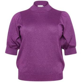 Top Donna KAFFE Curve Regitta in lilla neon