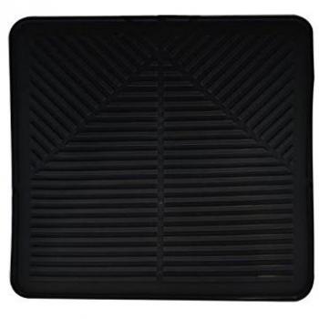 Tapis pour égouttoir avec évacuation d'eau 29 x 29 cm Noir