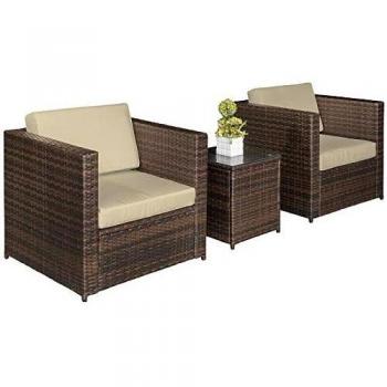 Outsunny 3 Piece Rattan Patio Bistro Set