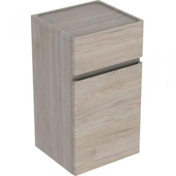 Geberit Renova Plan armoire latérale 39x70x36 cm, 1 porte, 1 tiroir, noyer clair, surface structurée