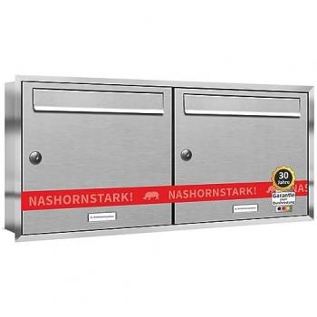 AL Wetterfester Unterputz Briefkasten 2er Edelstahl Set