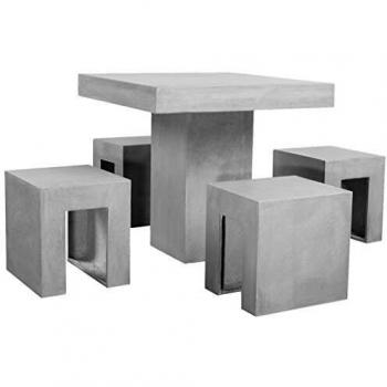 Five‑Piece Waterproof Concrete Dining Set – Table & Chairs
