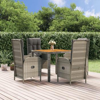 Set Jardín Eco‑Gris con Cojines 5P