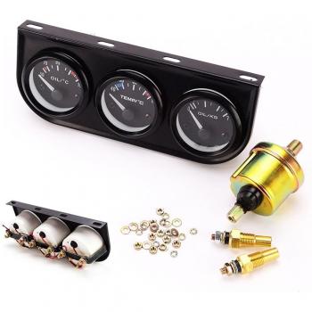 52MM 12V Triple Gauge System: Water Temperature, Oil Temperature/Pressure, Voltage Meter