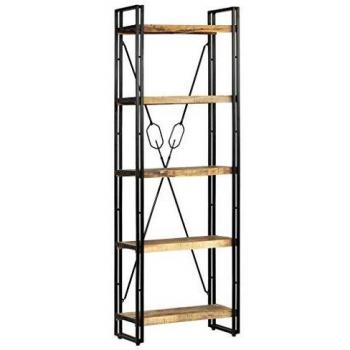 Mango-Holz Bücherstand 5 Ablagen – 60 × 30 × 180 cm