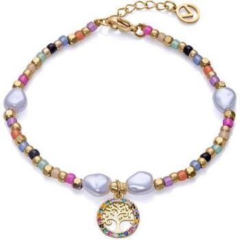 Pulsera Viceroy Kiss de Acero Dorado con Detalles Brillantes