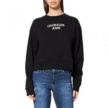 Schwarzer Calvin Klein Easy Institutional Pullover für Damen – XL