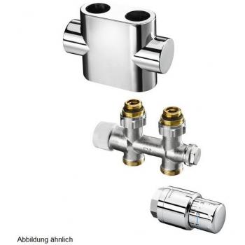 Oventrop Multiblock T Anschlussset 1184383 Durchgang, Edelstahl-Design