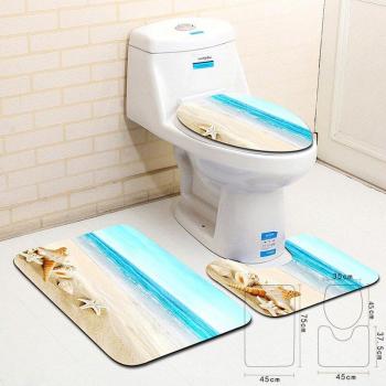 Mattes 3-teiliges WC Zubehör mit Flamingo-Motiv
