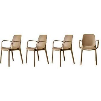 Quartetto di Sedie Ginevra in Tortora con Braccioli