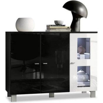 Sideboard Denjo in Schwarz matt & Weiß glänzend