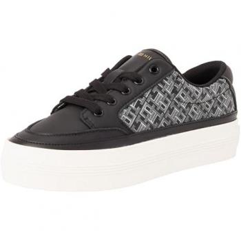 Tommy Hilfiger VULC LEATHER SNEAKER MONOGRAM Plateausneaker, Freizeitschuh, Halbschuh, Schnürschuh mit Allover-Logoprint