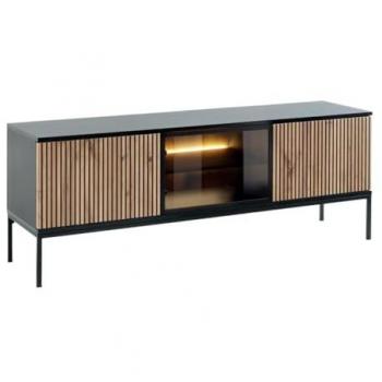 Mobile per TV 3 ante: LED MDF, vetro scuro e chiaro