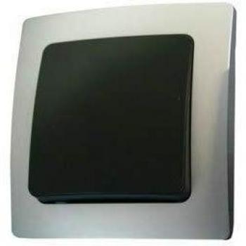 Conmutador de luz empotrable 80x80mm Plata-Gris