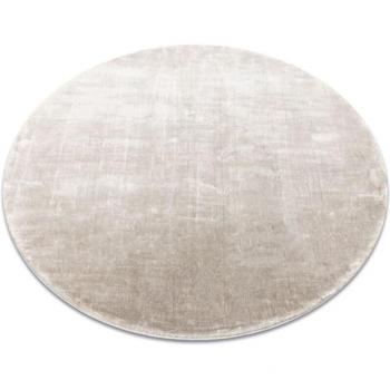 Silberner Visco‑Kreis Teppich mit flauschigem Plüsch – Imitation Kaninchenfell, 120 cm