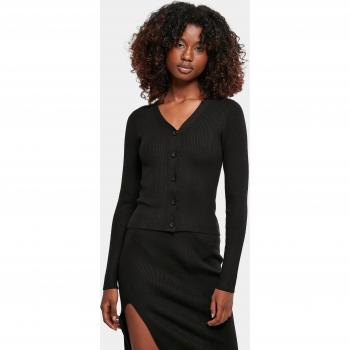 Urban Classics Damen Strickjacke, Kurz, Rib Knit, Größe XXL, schwarz