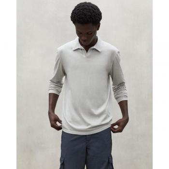 Ecoalf Enzo Long Sleeve Ice Polo for Men, Size L