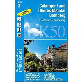 UK50-3 Coburger Land, Oberes Maintal, Bamberg: Lichtenfels, Sonneberg, Baunach, Scheßlitz, Coburg, Weismain, Bad Staffelstein, Burgkunstadt, Seßlach, ... Karte Freizeitkarte Wanderkarte)