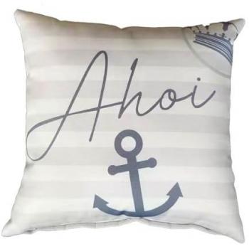 Primaster Zierkissen Ahoi 45x45cm Blau-Weiß