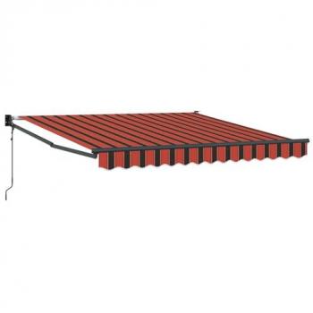 Haut de terrasse rétractable VidaXL 300 x 250 cm, couleur orange & marron