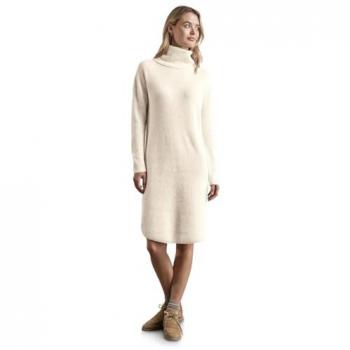 Strickkleid STREET ONE, Damen, Gr. 42, EURO-Größen, weiß (cream weiß melange)